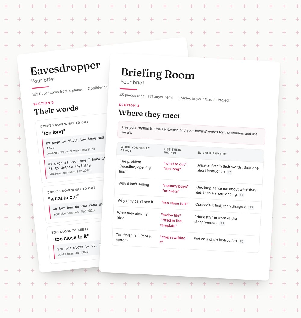 Pages from an Eavesdropper report and a Briefing Room brief